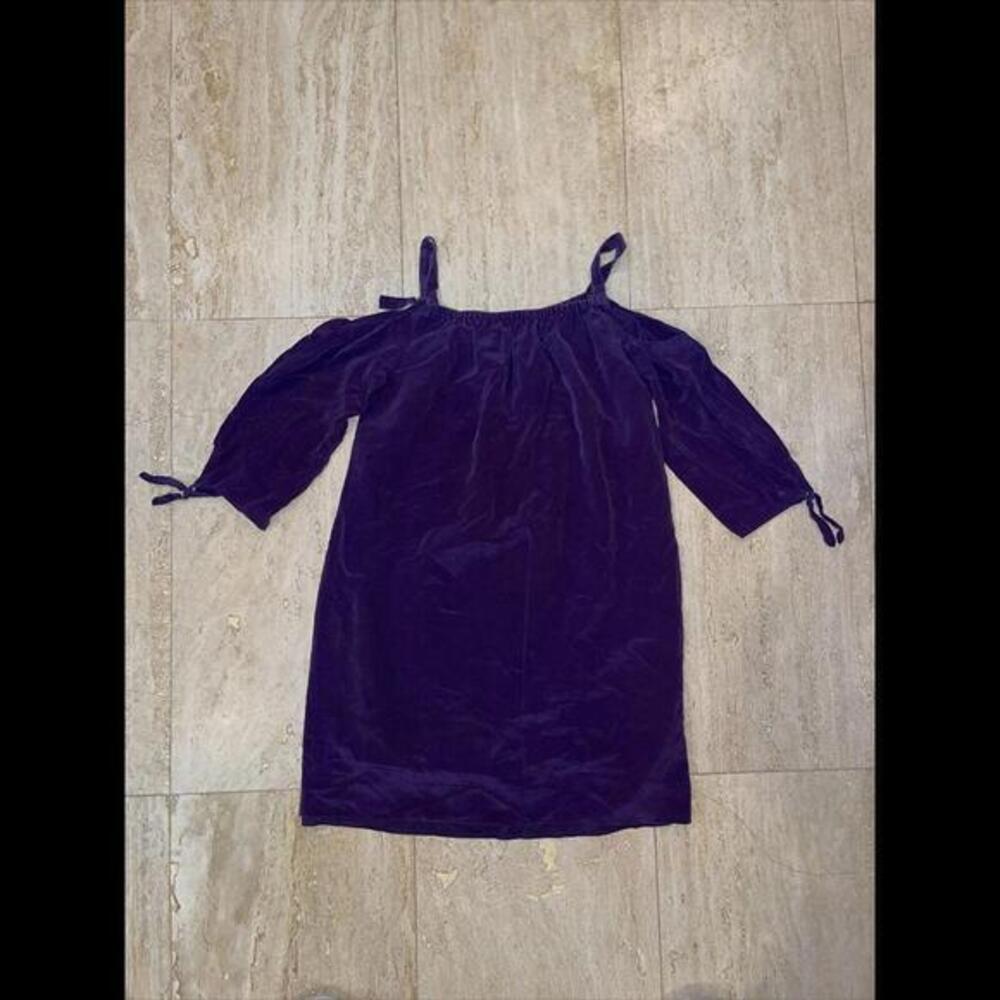 Madewell Womens Silk Off The Shoulder Top Purple Size 2